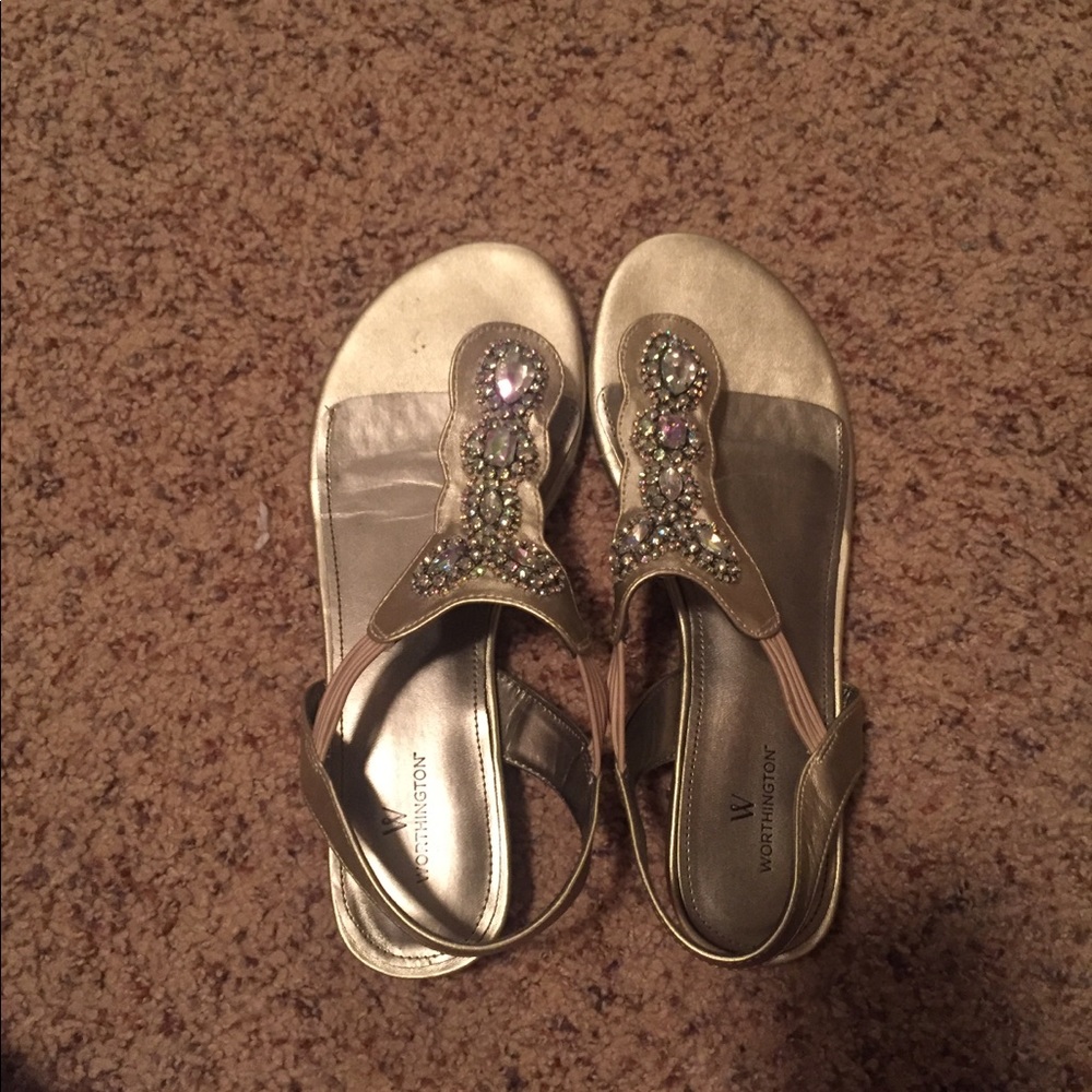 Gold sparkly sandals
